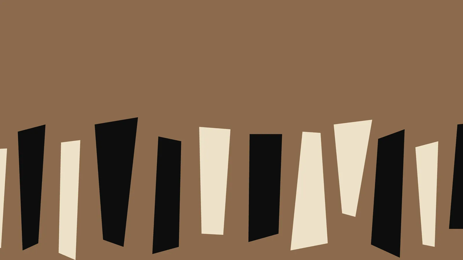 Padrão gráfico da Clave inspirado em teclas de piano, em bege, preto e branco