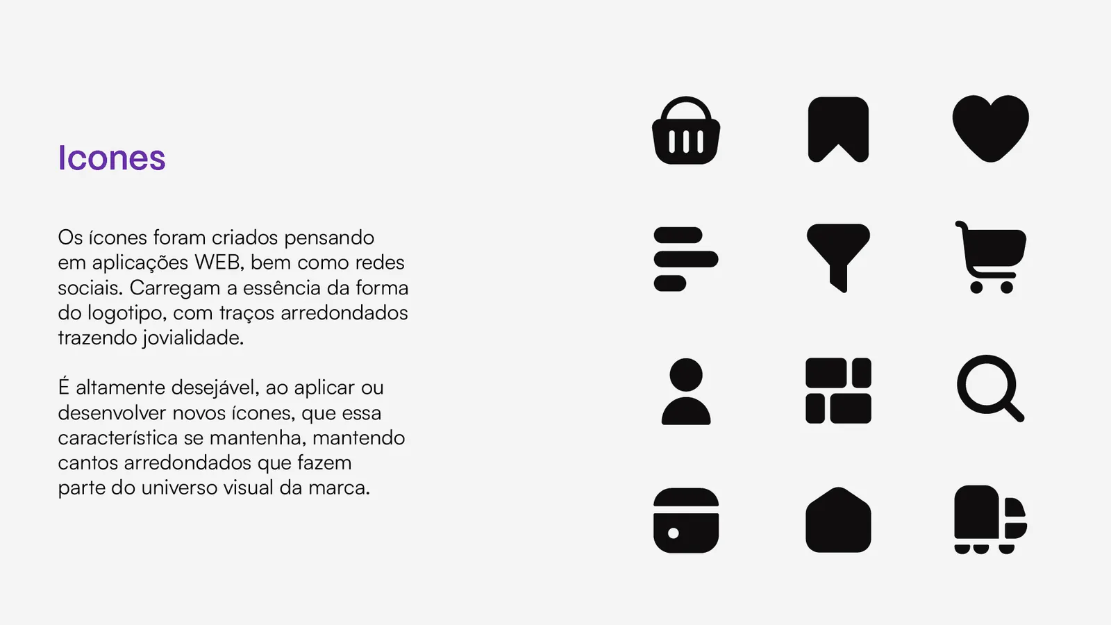 Ícones de traço arredondado da Evo Print para site e redes sociais